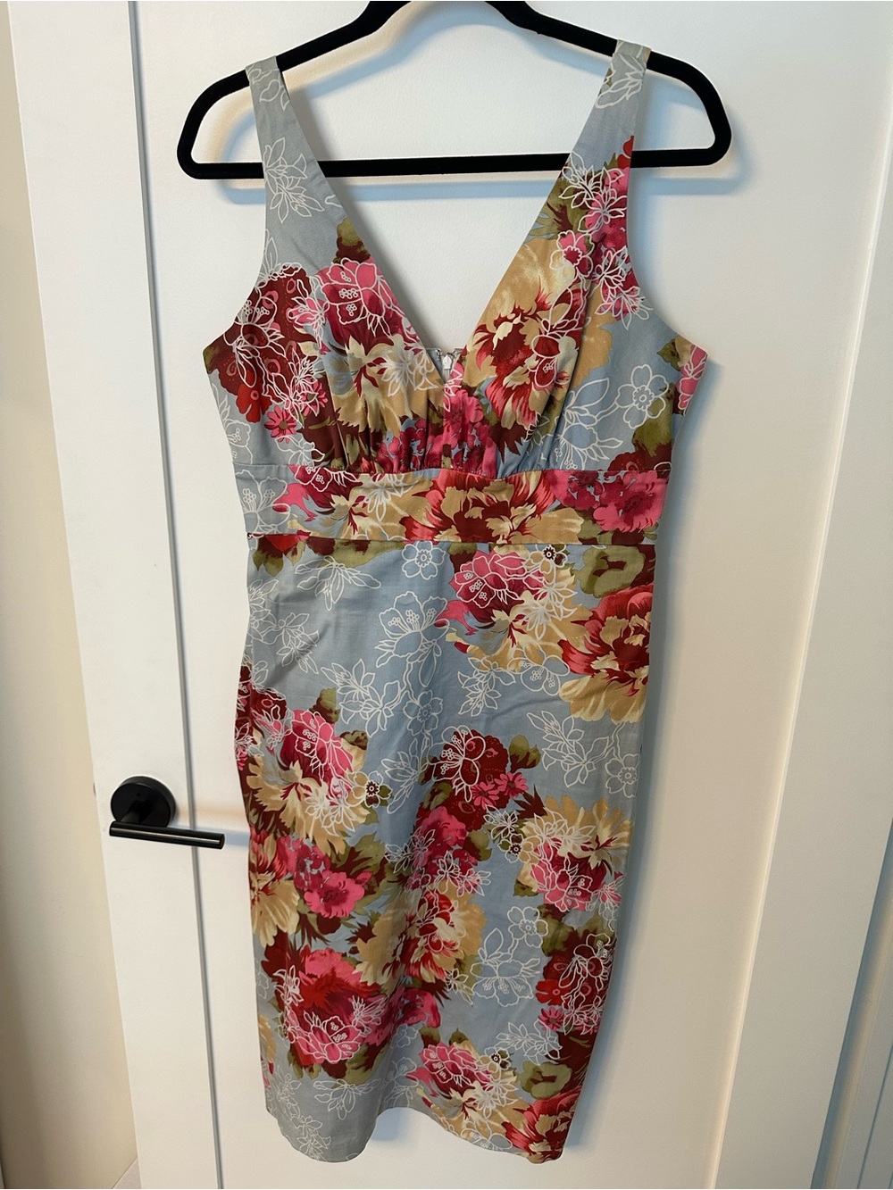 Blue and pink floral dress